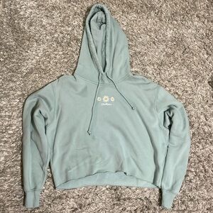 Blue Flower Hollister Crop Top Hoodie Small